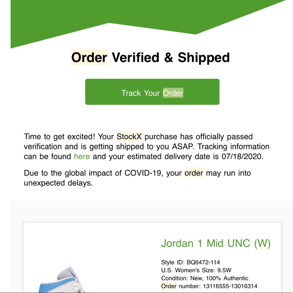 NOT FOR SALE Jordan 1 Mid UNC - Picture 5 of 5